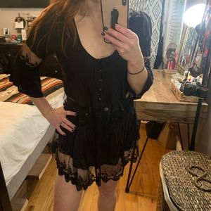 L.A. Hearts bohemian black top